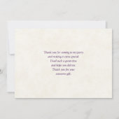 Roze halve maan met  bloemen bedankkaart (Achterkant)