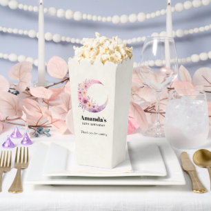 Roze Halve Maan met  Bloemen Bedankt Bedankdoosjes