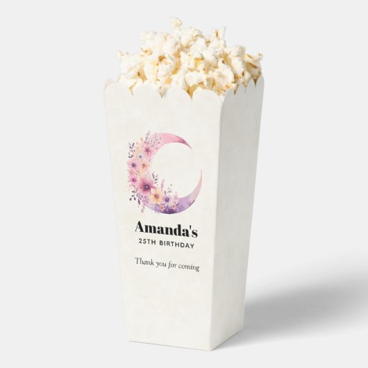 Roze Halve Maan met  Bloemen Bedankt Bedankdoosjes (Popped)