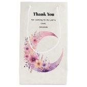 Roze Halve Maan met  Bloemen Bedankt Klein Cadeauzakje (Voorkant)