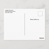 Roze halve maan met  bloemen briefkaart (Achterkant)