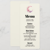 Roze halve maan met bloemen kaart (Voorkant / Achterkant)