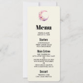 Roze halve maan met  bloemen kaart (Voorkant)