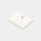 Roze halve maan met  bloemen post-it® notes (Schuin)