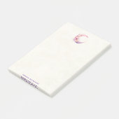 Roze halve maan met bloemen post-it® notes (Schuin)