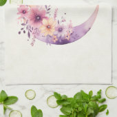 Roze halve maan met  bloemen theedoek (Gevouwen)