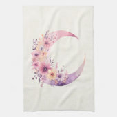 Roze halve maan met  bloemen theedoek (Verticaal)