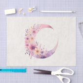 Roze halve maan met  bloemen tissuepapier (Craft)