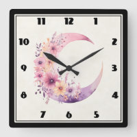 Roze halve maan met  bloemen