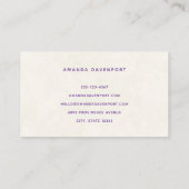 Roze halve maan met bloemen visitekaartje (Achterkant)