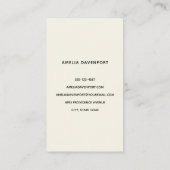 Roze halve maan met  bloemen visitekaartje (Achterkant)