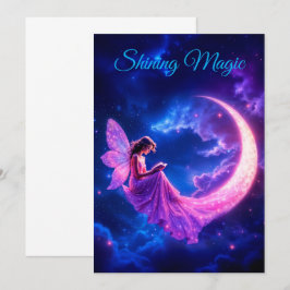 Roze halve maan sprookje sterrenhemel kunst aankondiging