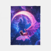 Roze halve maan sprookje sterrenhemel kunst fleece deken (Voorkant)