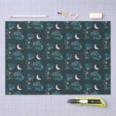 Roze Halve Maan Sterren Hemelblauw Halloween Tissuepapier (Craft)