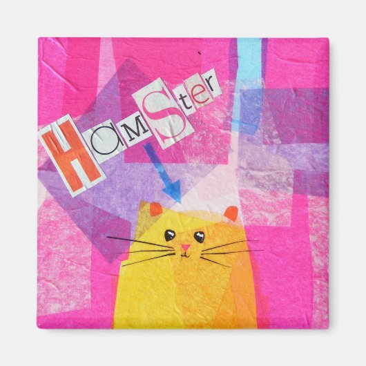 Roze Hamster Magneet (Voorkant)
