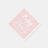 Roze Hand Geletterd Baby shower Papieren servetten (Hoek)