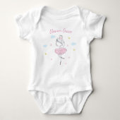 Roze Hand geschilderd Ballet Dancer Meisje Bodysui Romper (Voorkant)