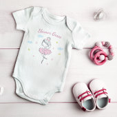 Roze Hand geschilderd Ballet Dancer Meisje Bodysui Romper