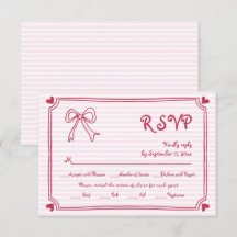 Roze hand getekend boog en grens grillige bruiloft