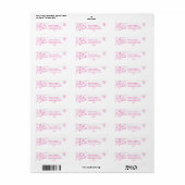 Roze Hand Getekende Doodle Afstudeeradres Witte Etiket (Full Sheet)