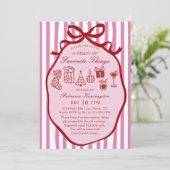 Roze Hand Getekende Favoriete Dingen Kerstfeest Kaart (Staand voorkant)