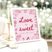 Roze Hand Getekende Moderne Valentijnsdag Liefde i Poster