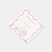 Roze Hand Getrokken 30e Verjaardag Servetten (Hoek)