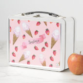 Roze Hand-getrokken aardbei ijs grillig (In situ)