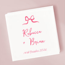 Roze Hand Getrokken Boog Lint Sketch Wedding