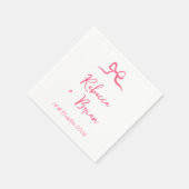 Roze Hand Getrokken Boog Lint Sketch Wedding Servet (Hoek)