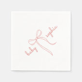 roze Hand getrokken boog meisje Baby shower Servet (Voorkant)