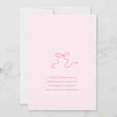 Roze Hand getrokken Bow Baby shower Invitation Kaart (Achterkant)
