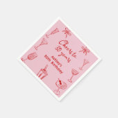 Roze Hand getrokken Funky Cocktail Verjaardag Serv Servet (Hoek)