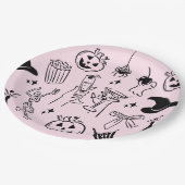 Roze Hand getrokken Halloween Party Papieren Bordje (Gekanteld)