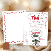 Roze Hand Getrokken Kerstcocktail Party Kaart