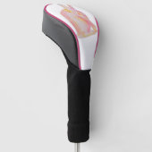 Roze Hand-getrokken Schattige Konijntje Golfheadcover (Schuin)