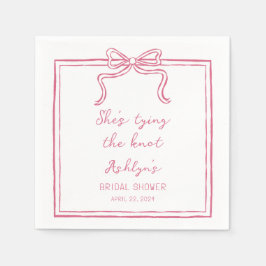 Roze Hand Getrokken Schoenen Het binden van de Kno Servet