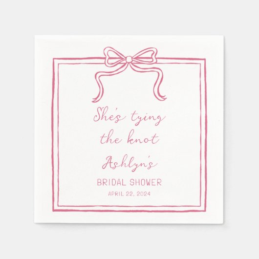 Roze Hand Getrokken Schoenen Het binden van de Kno Servet (Voorkant)