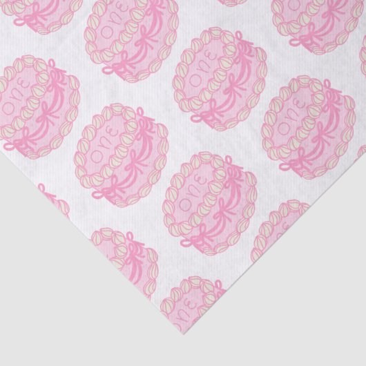 Roze Hand Getrokken Verjaardagstaart Bewerkbaar Ja Tissuepapier (Detail)