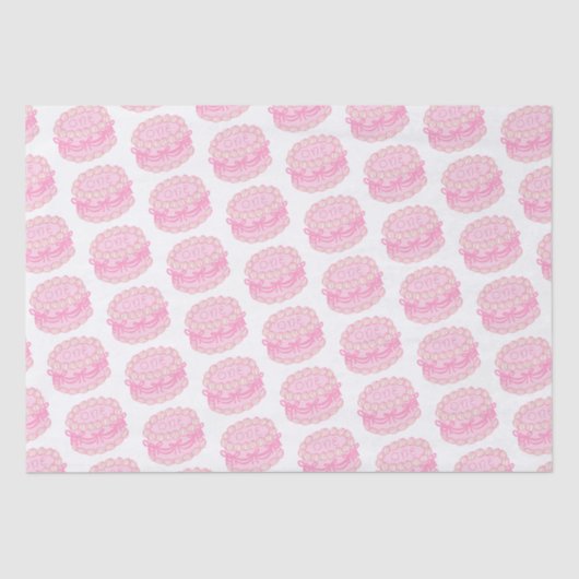 Roze Hand Getrokken Verjaardagstaart Bewerkbaar Ja Tissuepapier (Voorkant)