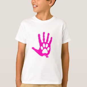 Roze hand met geweldige Paw-cadeau T-shirt
