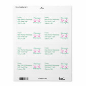 Roze hand Prints Etiket (Full Sheet)
