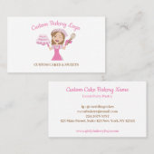 Roze handboeg voor dames en gebak visitekaartje (Voorkant / Achterkant)