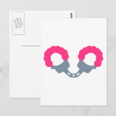 Roze handboeien briefkaart (Voorkant / Achterkant)