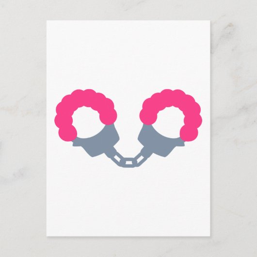 Roze handboeien briefkaart (Voorkant)