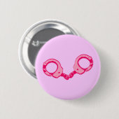 Roze handboeien ronde button 5,7 cm (Voorkant /achterkant)
