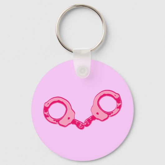 Roze handboeien sleutelhanger (Voorkant)