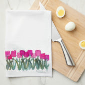 roze handdoek met tulpen (Quarter Fold)