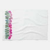 roze handdoek met tulpen (Horizontaal)