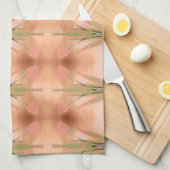 Roze handdoek met tulpen (Quarter Fold)